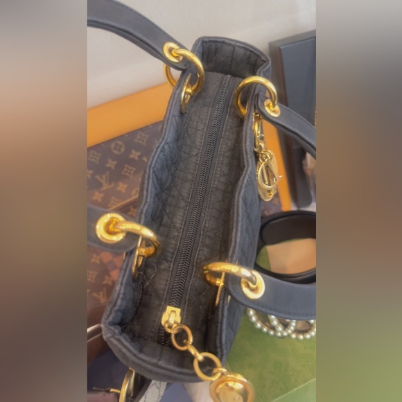 CHRISTIAN DIOR Black CANNAGE Quilted Canvas Mini LADY DIOR Bag - Picture 14 of 14